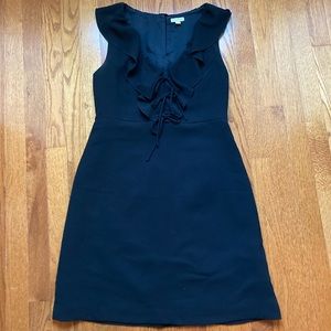 Black Ruffle V-Neck Dress